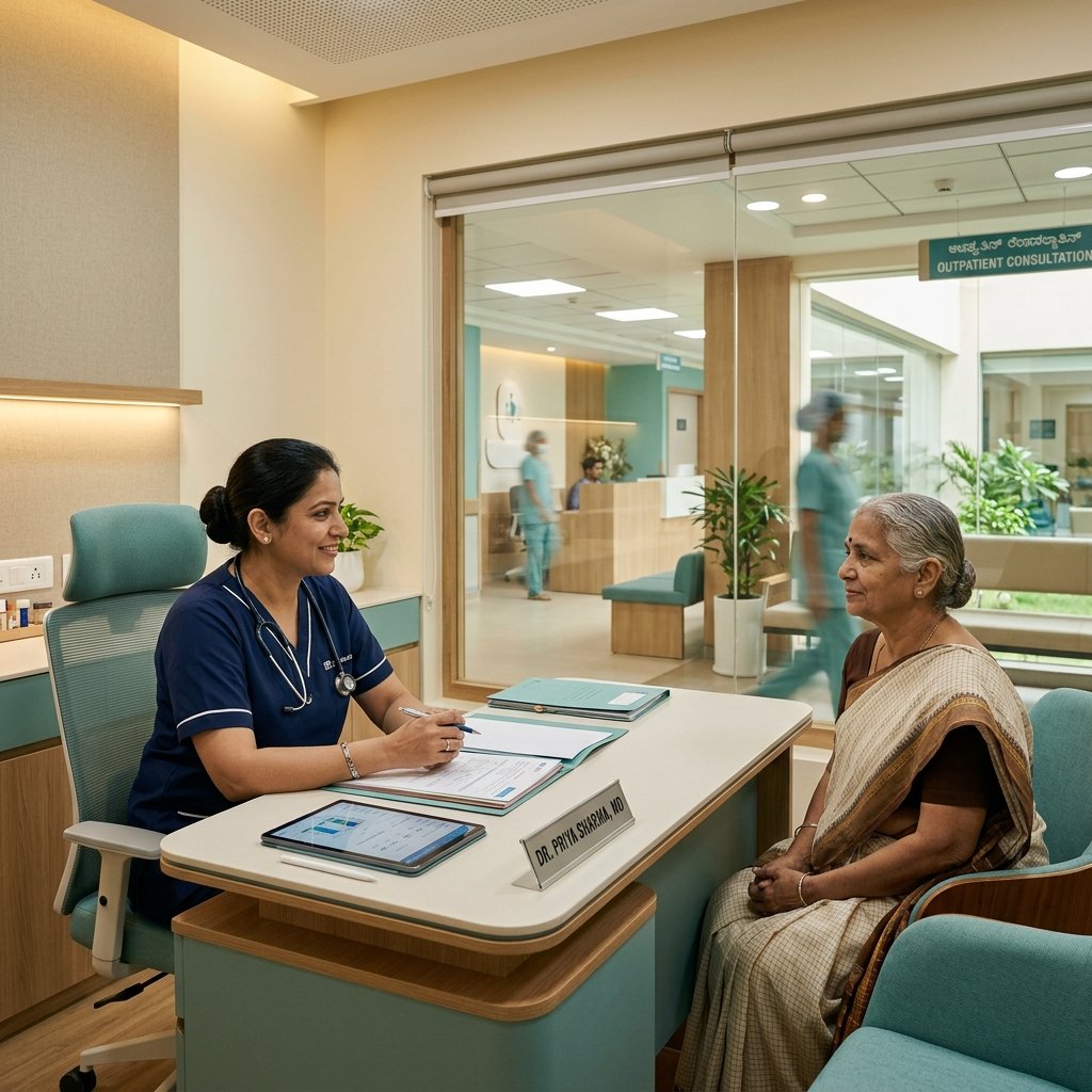 Clinical consultation at accredited hospital in India